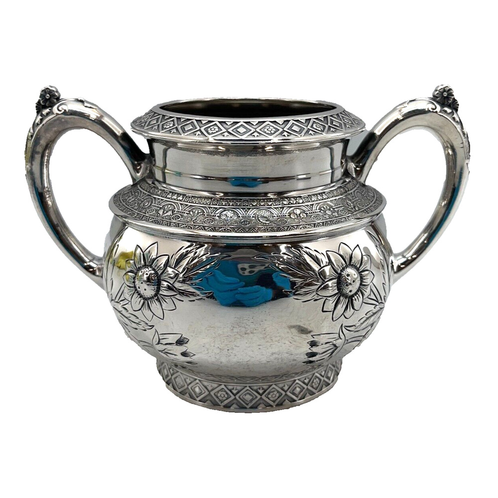 Middletown Plate Co. Quadrupleplate Silver Sugar Canister w/ Handle 1041